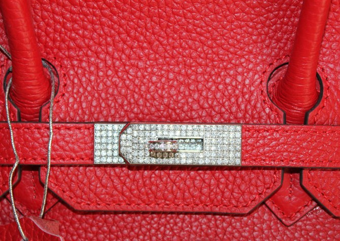 High Quality Fake Hermes Birkin Hello Kitty 35CM Togo Leather Bag Red HK0001